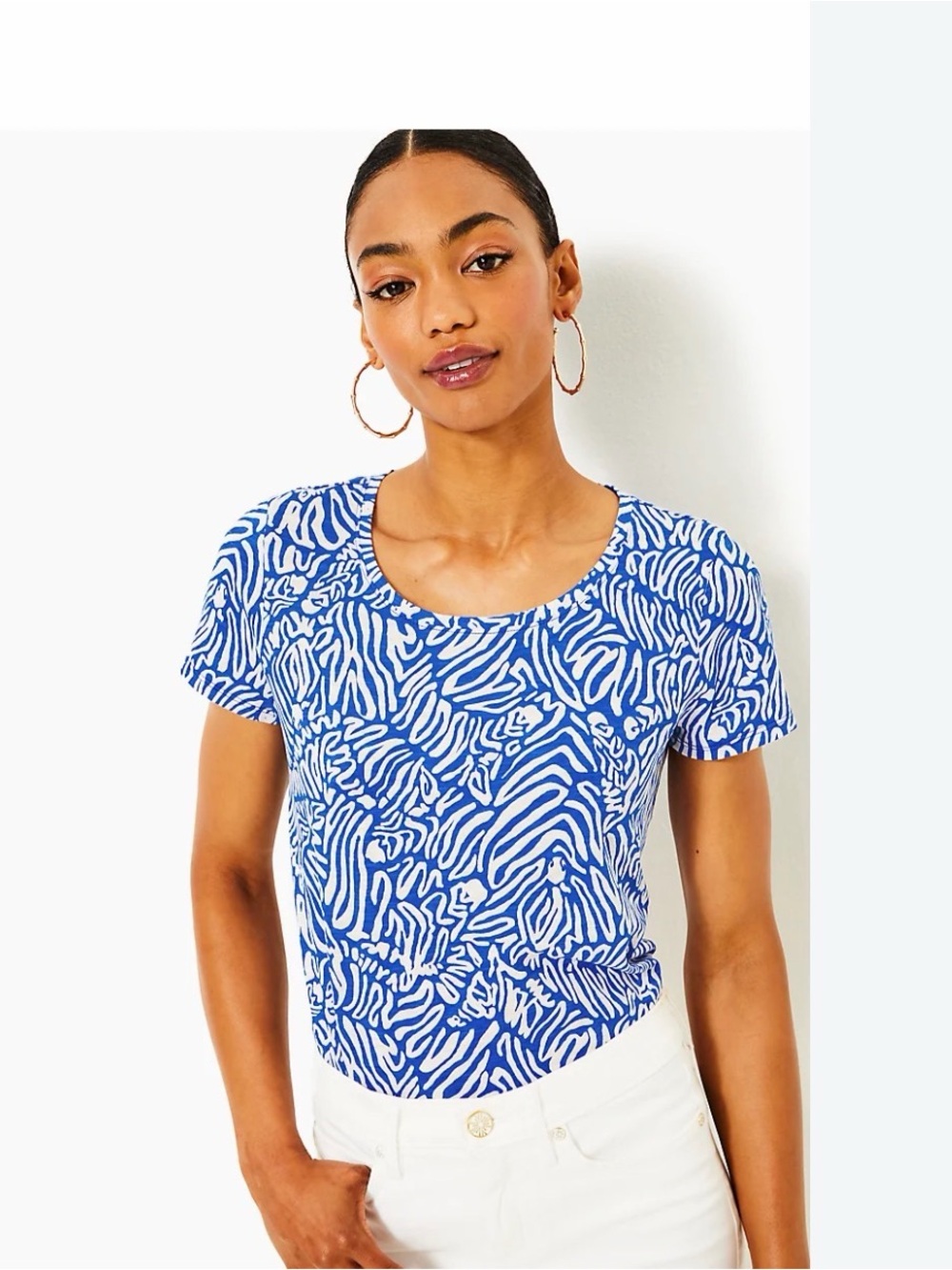 Lilly Pulitzer Etta Scoop Neck T- Shirt. Size XS. NWOT